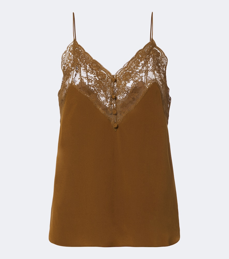 Saint Laurent Caraco en crpe de soie dentelle 1250 €