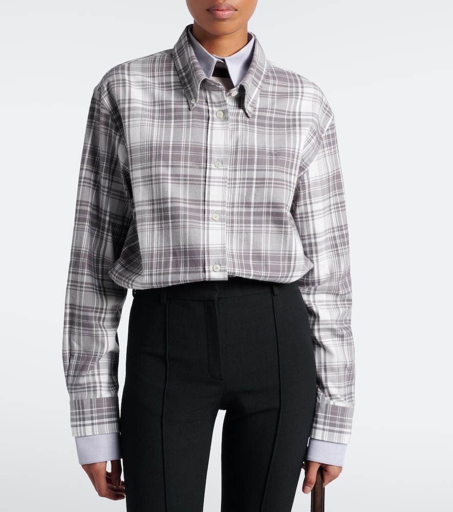 Checked Layered Cotton Flannel Shirt