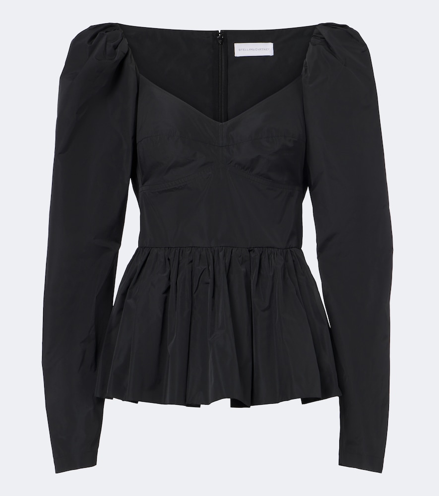 Top in taffetà con peplum