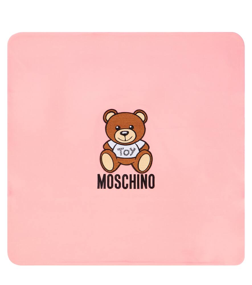 Moschino Kids Baby logo cotton blanket