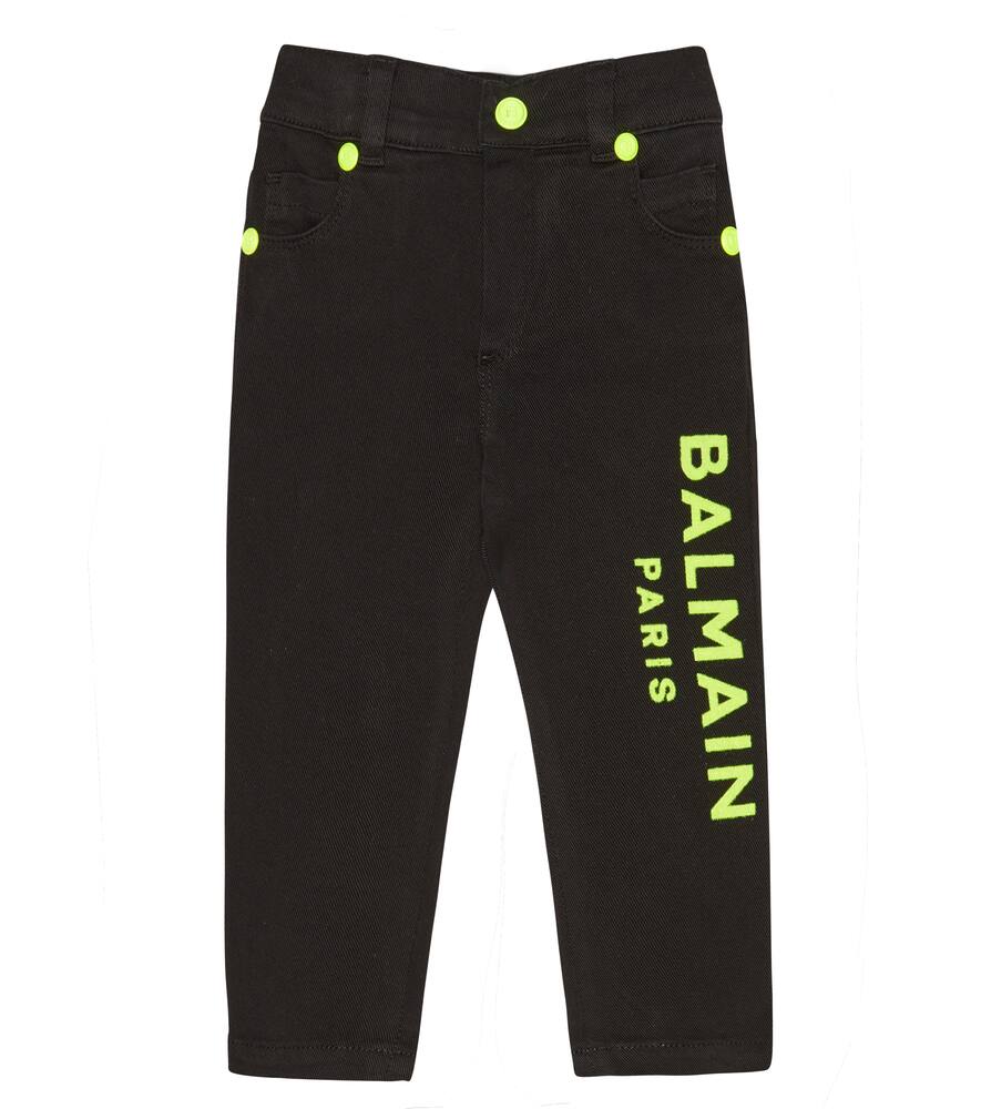 Balmain Kids Baby logo embroidered jeans