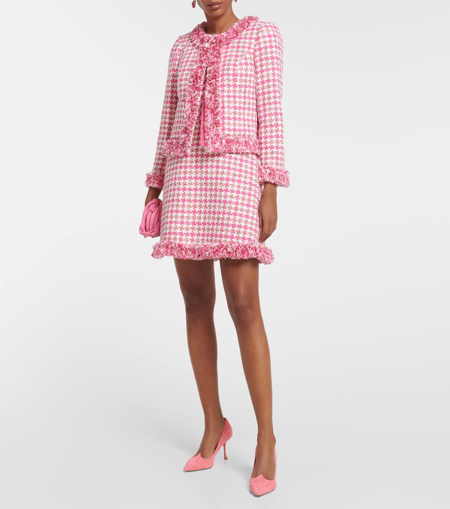 Carolina Herrera Sleeveless Tweed Minidress In Flamingo Multi