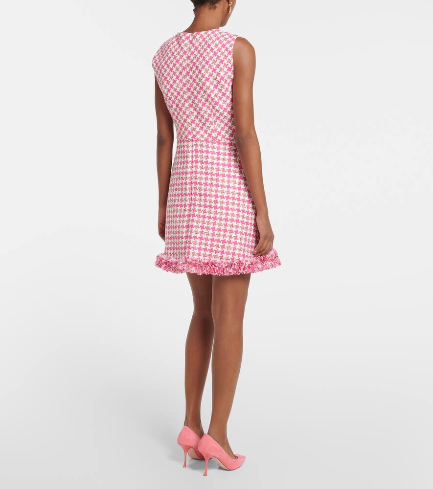 Carolina Herrera Sleeveless Tweed Minidress In Flamingo Multi