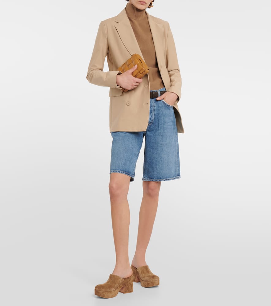 Gianvito Rossi Lyss Suede Platform Mules In Beige