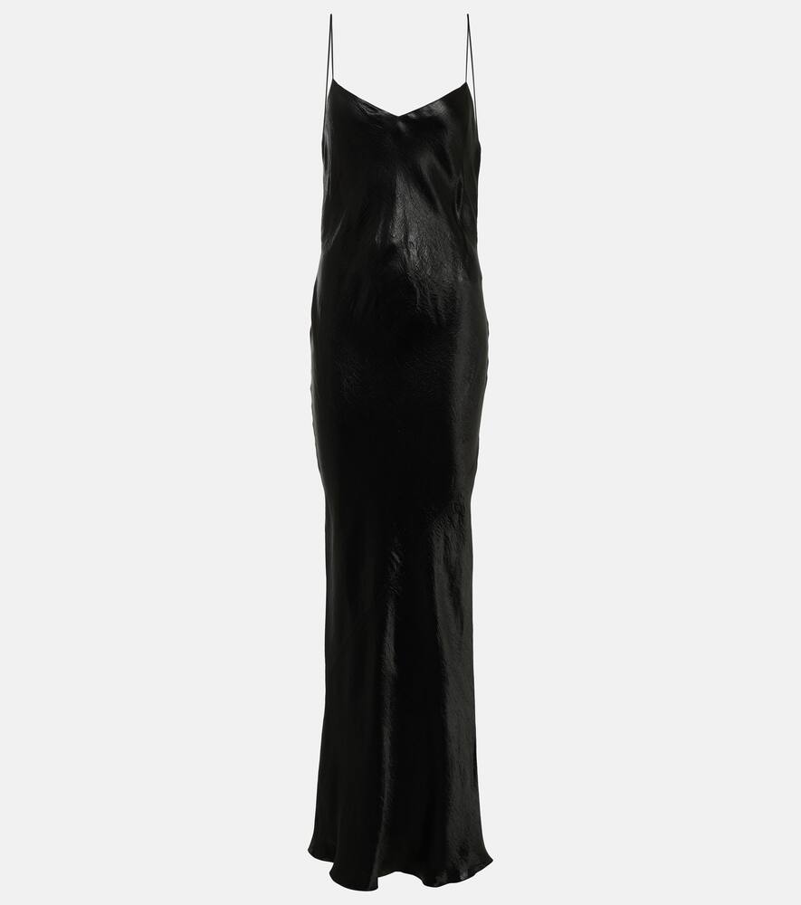 V-neck satin gown