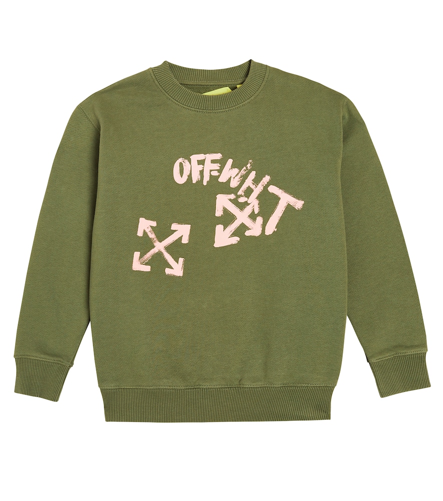 Off-white Arrows-print Crew-neck Sweatshirt In Green