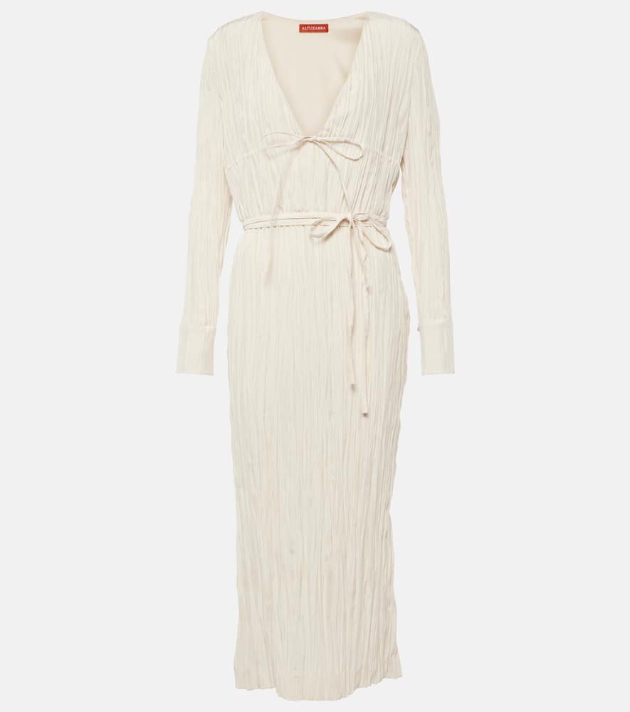 Carol tie-detail satin midi dress