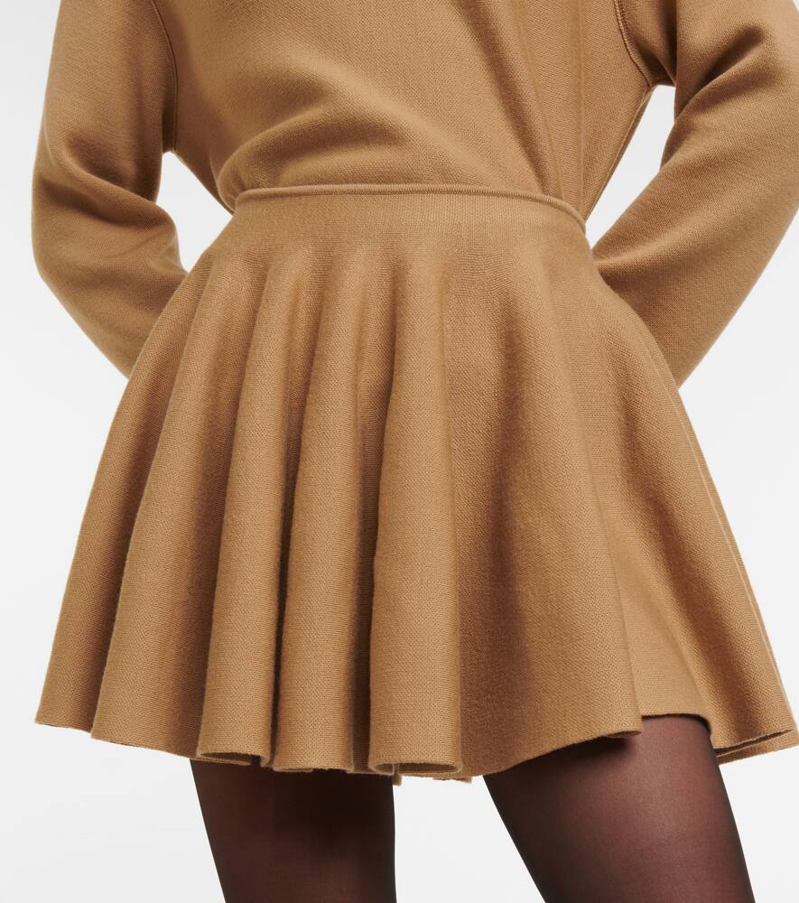 Khaite Ulli Wool-blend Mini Skirt In Brown