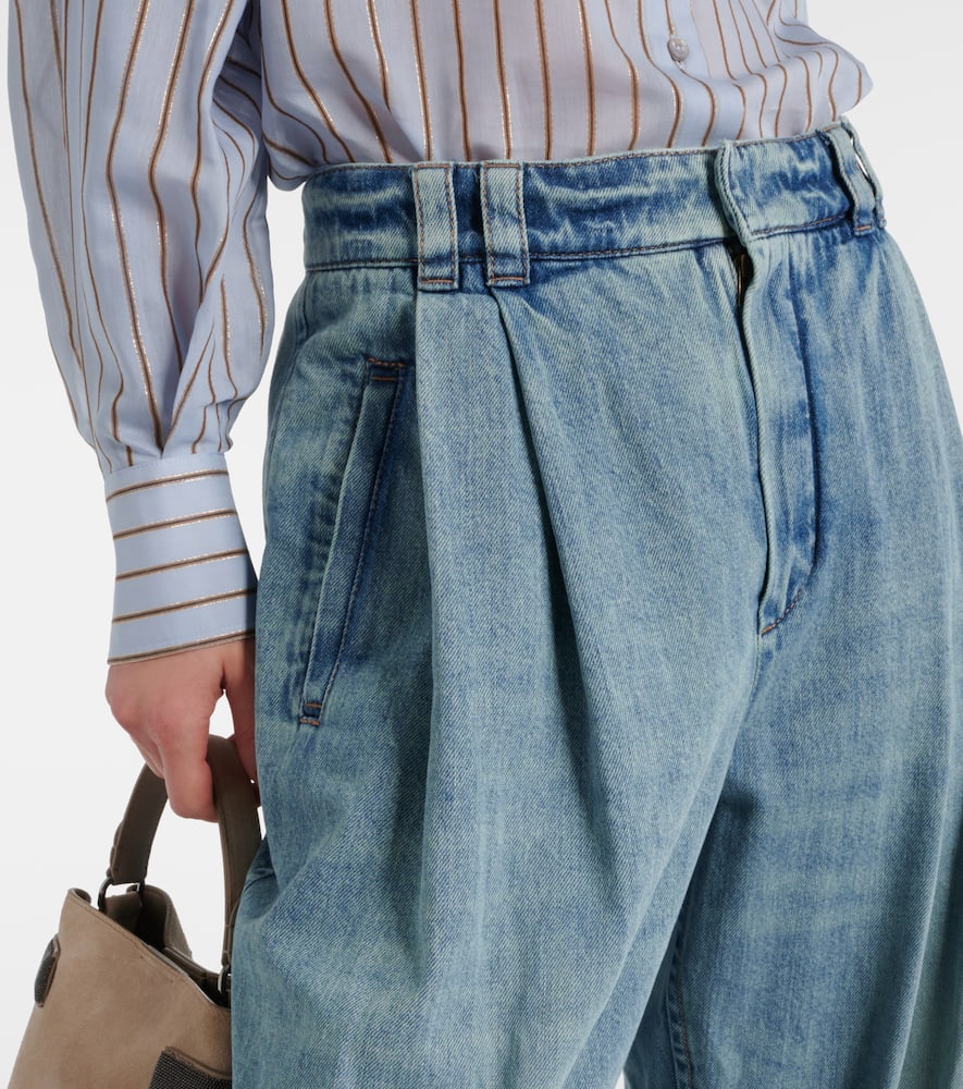 Brunello Cucinelli High-rise Wide-leg Jeans In Blue
