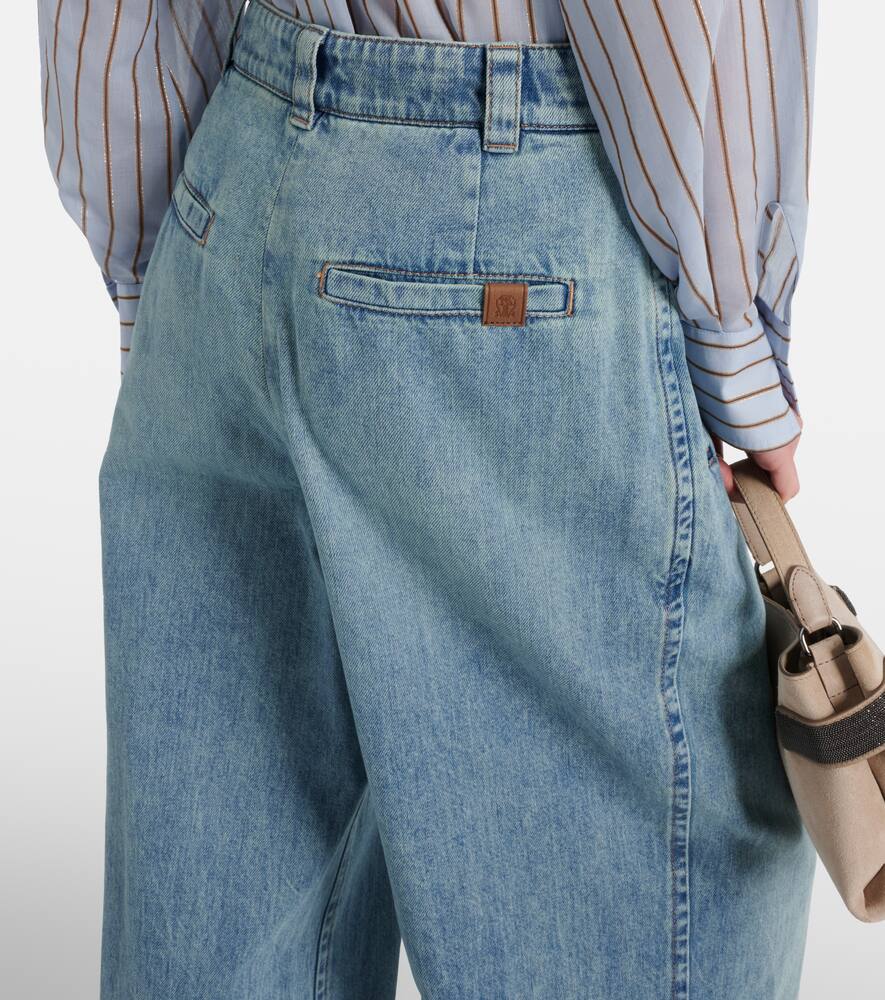 Brunello Cucinelli High-rise Wide-leg Jeans In Blue