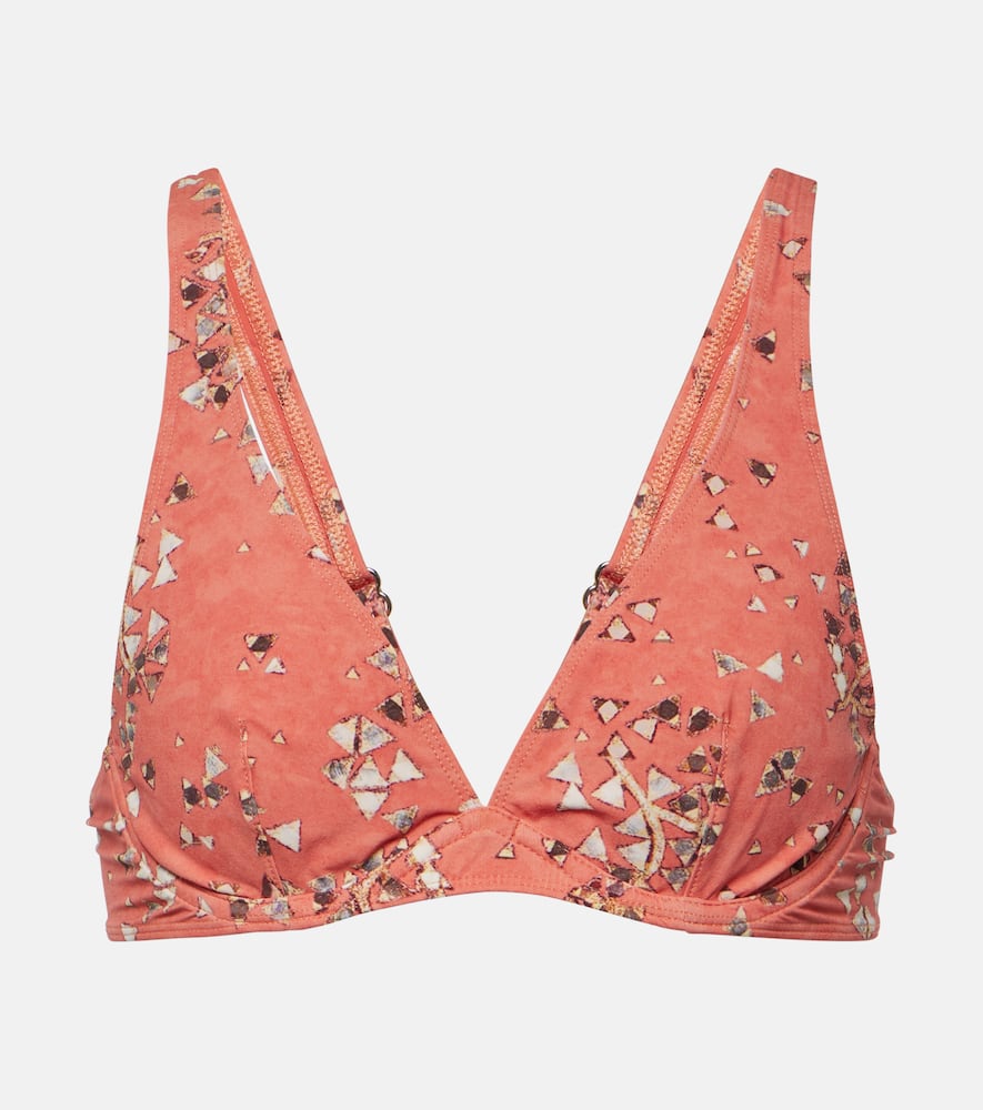 Isabel Marant Petra Printed Bikini Top In Pink