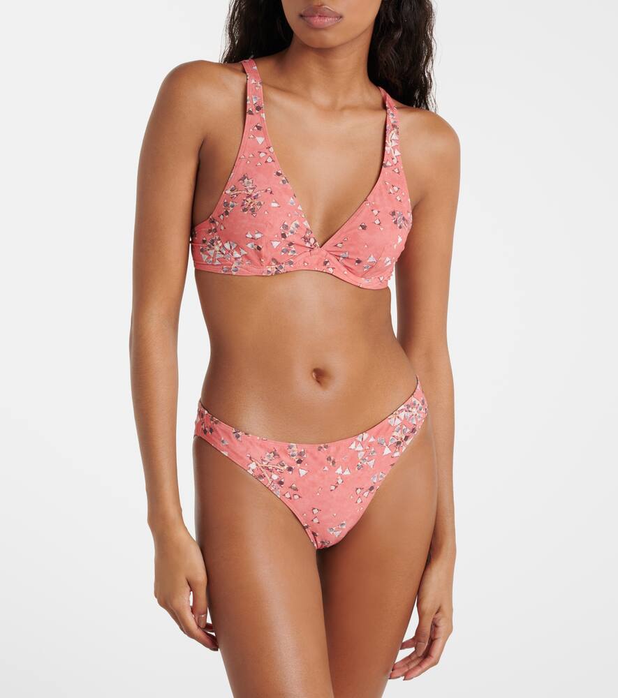 Shop Isabel Marant Petra Printed Bikini Top In Pink