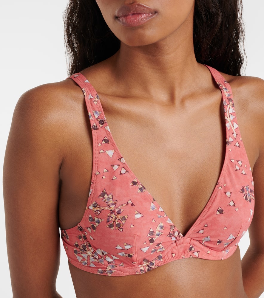 Shop Isabel Marant Petra Printed Bikini Top In Pink