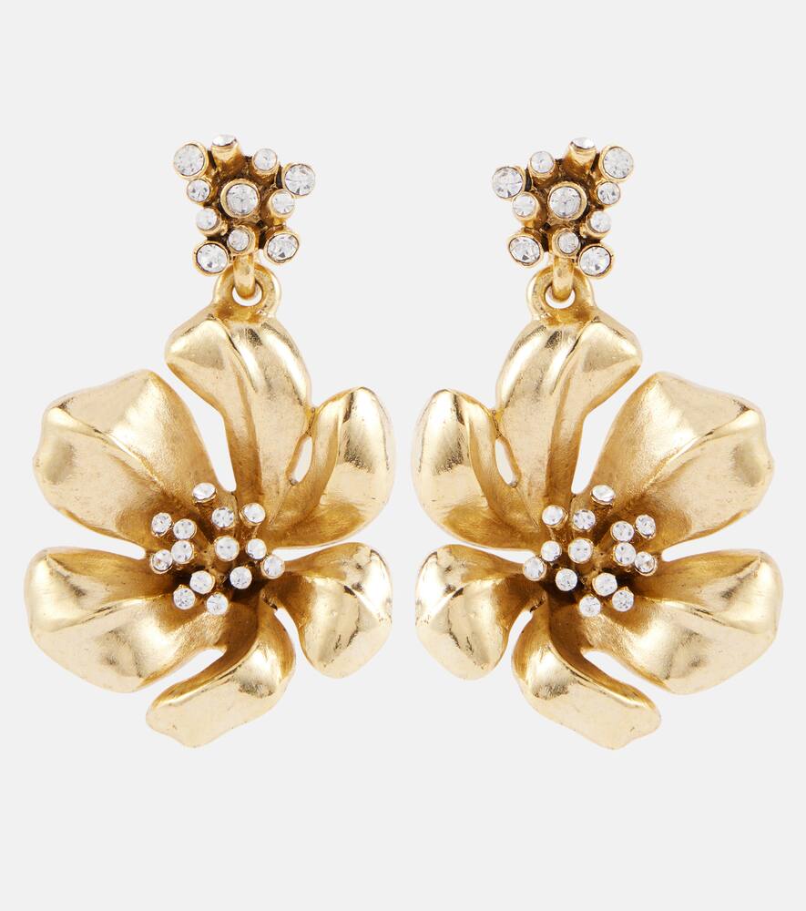 Oscar de la Renta Flower embellished drop earrings