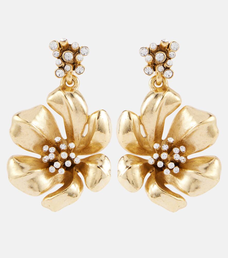 Flower embellished drop earrings