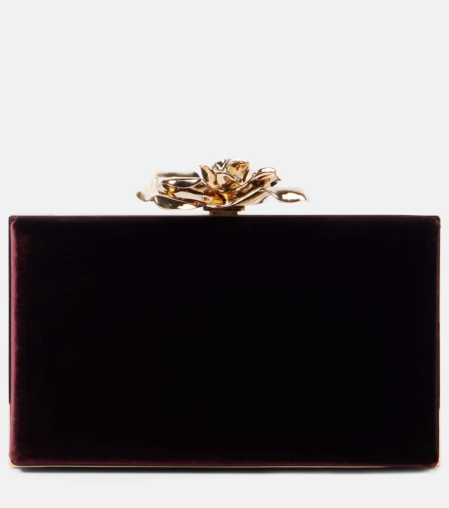 Victoria Beckham Frame Flower Mini velvet clutch