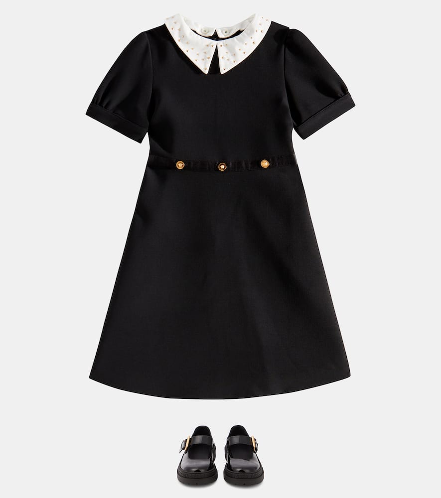 铆钉卡迪面料连衣裙