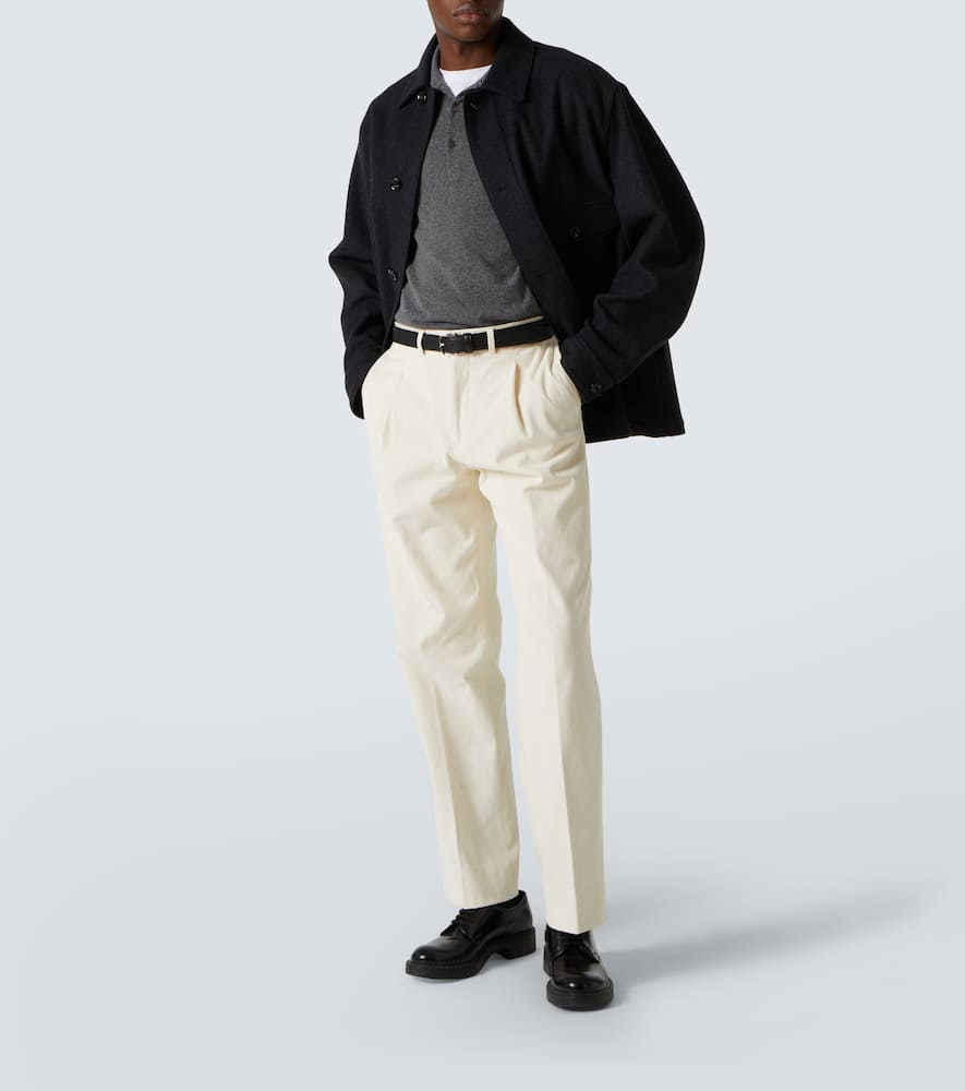 Arch4 Mr Rochester Cashmere Polo Sweater In Granite Marl