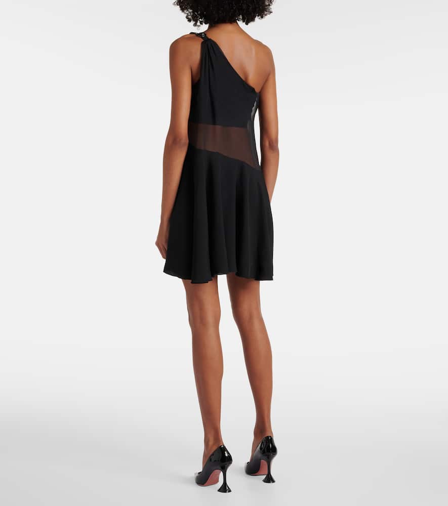 Nensi Dojaka Asymmetric Flared Mini Dress In Black