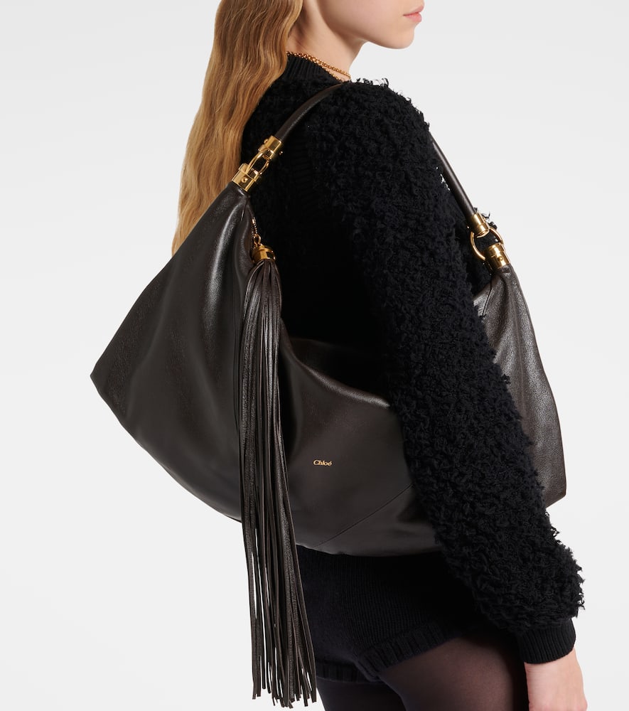 Chloé Foulard Leather Shoulder Bag In Brown