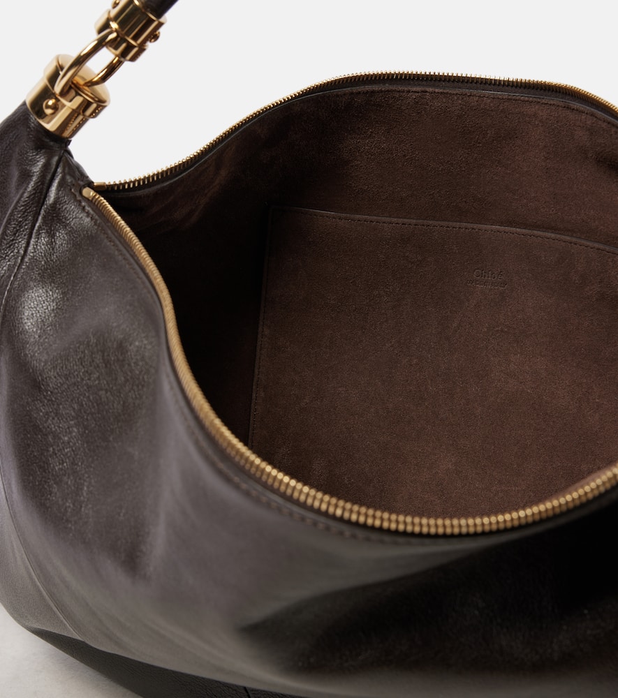 Chloé Foulard Leather Shoulder Bag In Brown