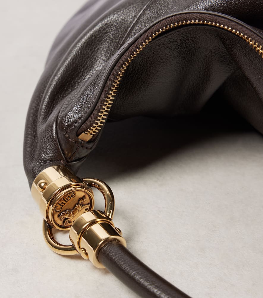 Chloé Foulard Leather Shoulder Bag In Brown