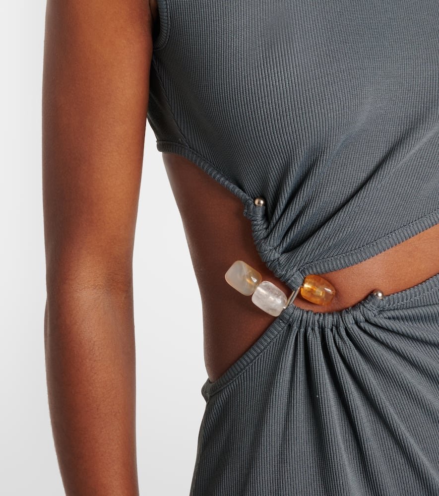 Christopher Esber Concave Stone Tank Dress In Grey