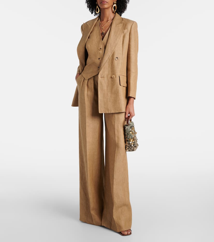 Max Mara Knitwear With Button Detailing And Halterneck In Beige