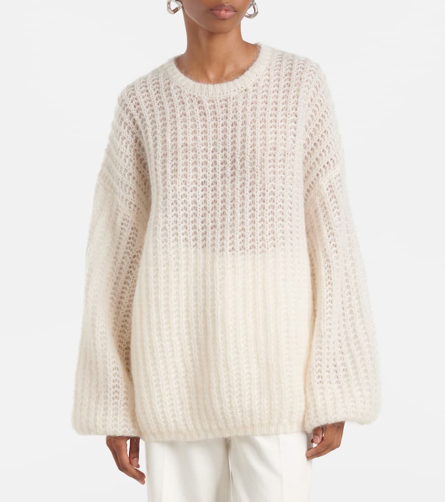 Totême Vilo Panelled Wool Jumper In Weiss