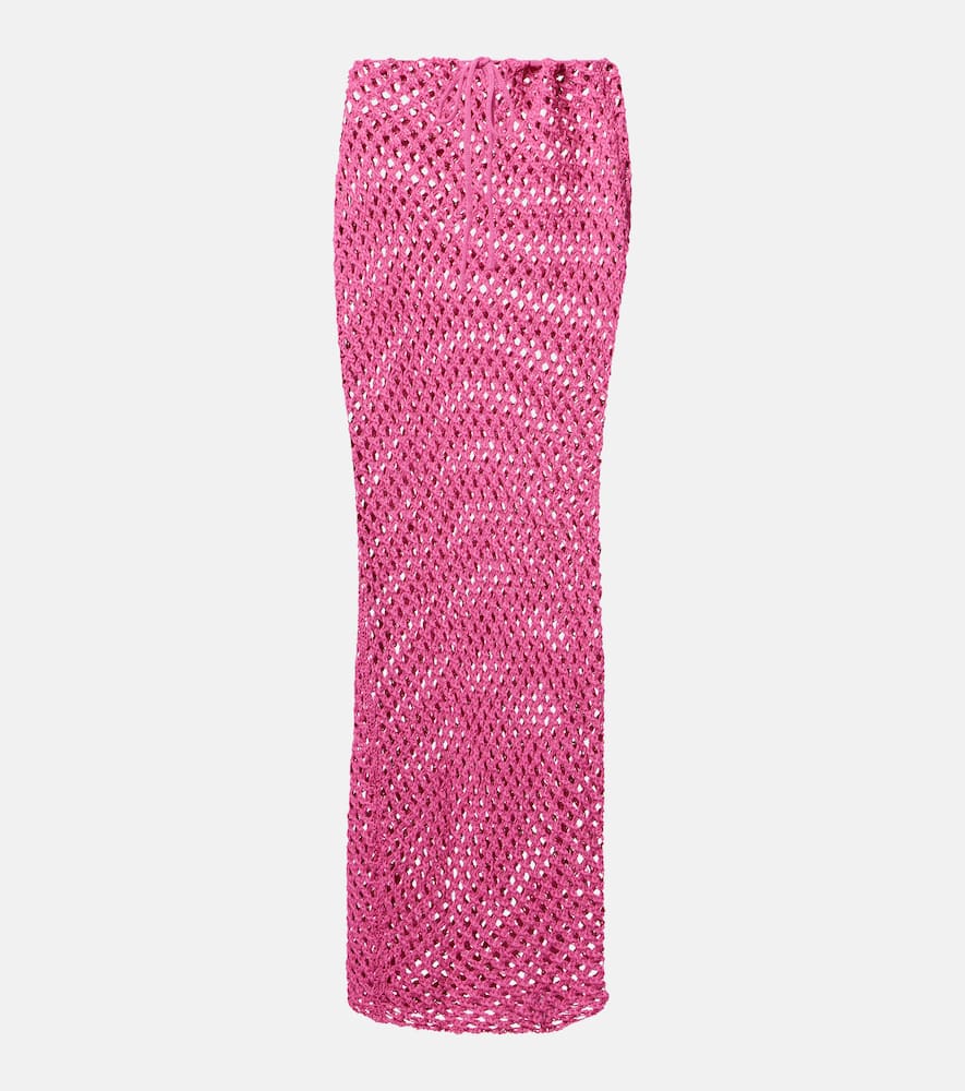 Magen crochet cotton-blend maxi skirt