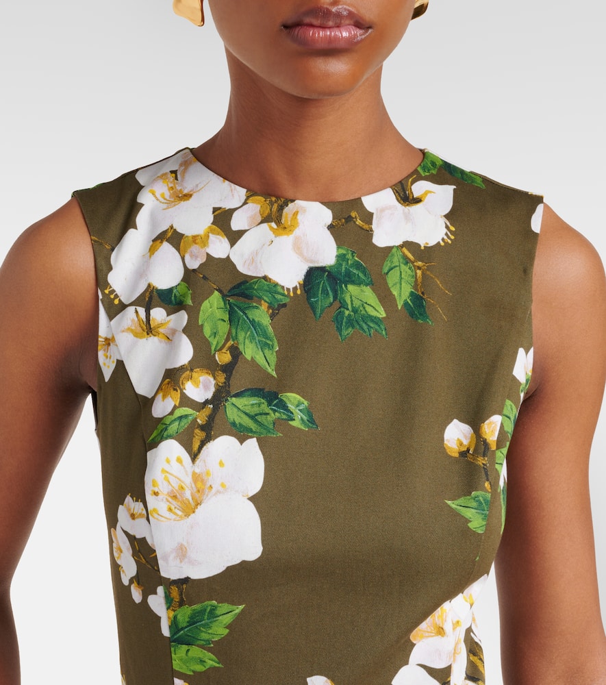 Oscar De La Renta Sleeveless Ombre Ankle Length Cherry Blossom Dress