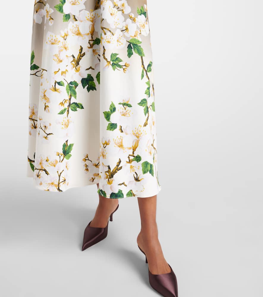 Oscar De La Renta Sleeveless Ombre Ankle Length Cherry Blossom Dress