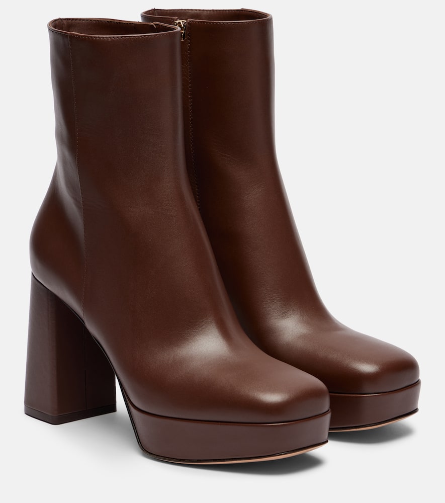 Gianvito Rossi Daisen 95 Leather Platform Ankle Boots