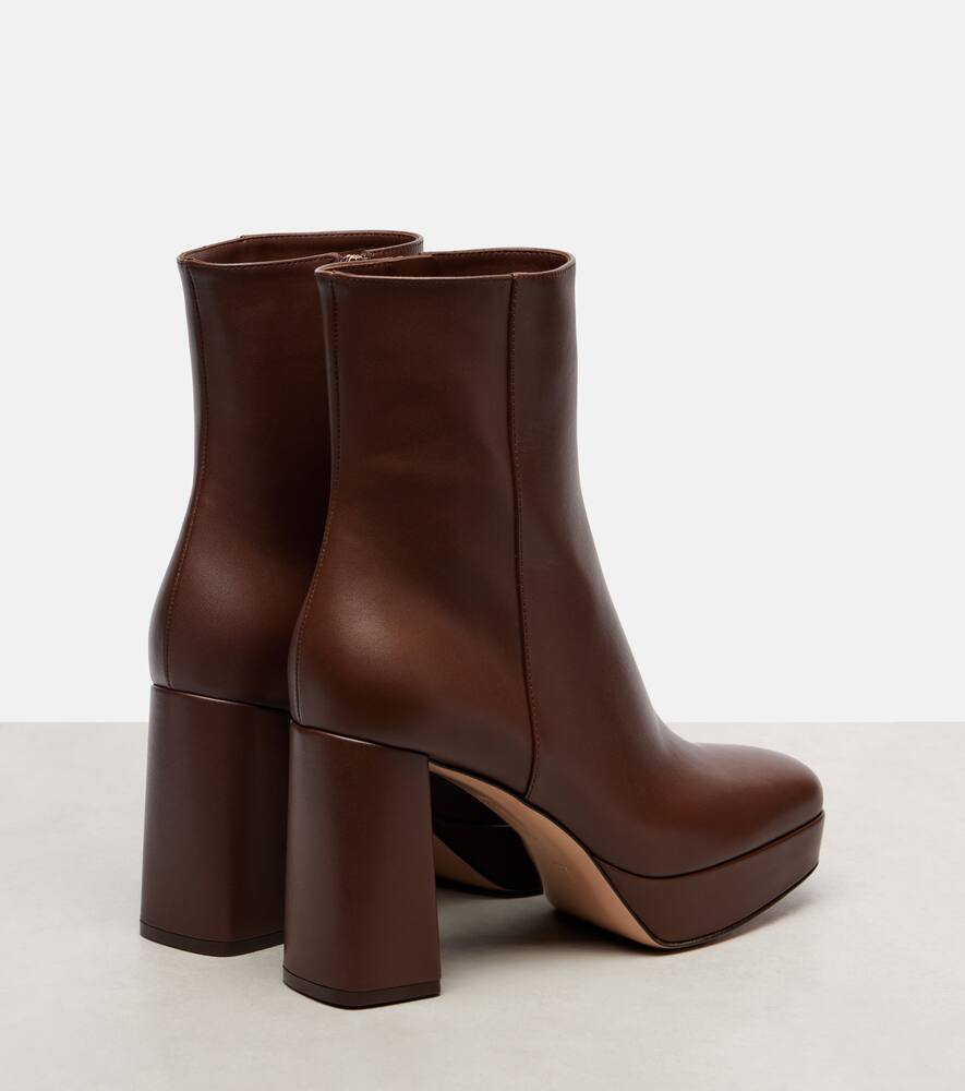 Gianvito Rossi Daisen 95 Leather Platform Ankle Boots