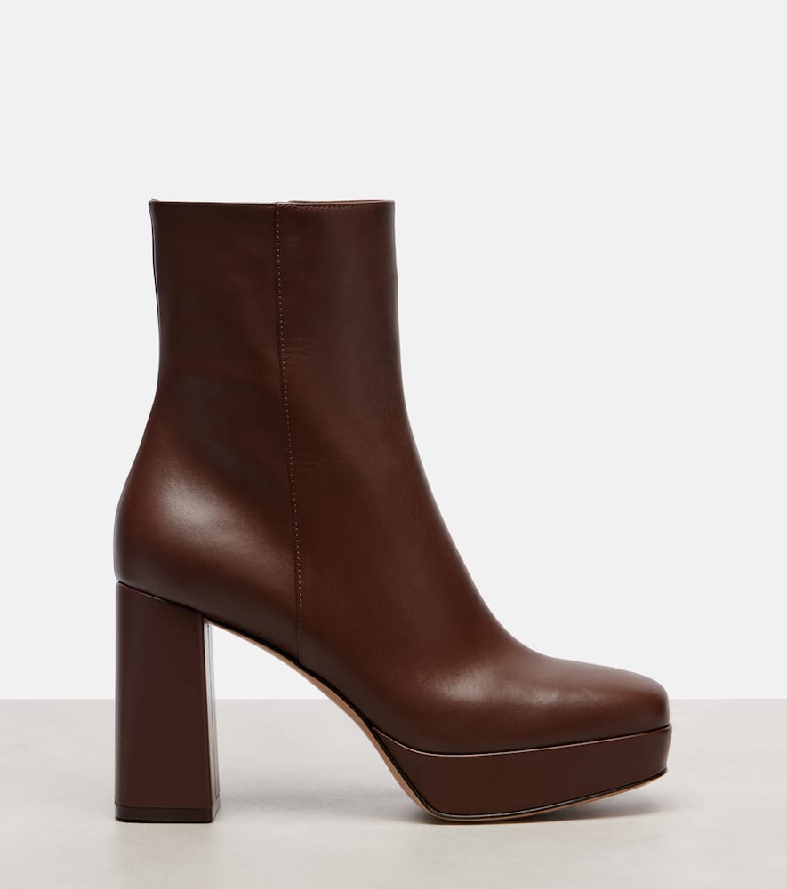 Gianvito Rossi Daisen 95 Leather Platform Ankle Boots