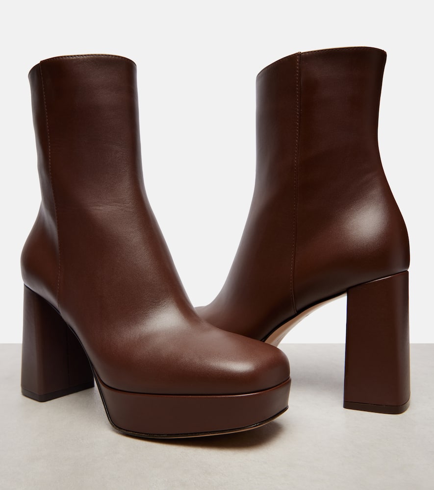 Gianvito Rossi Daisen 95 Leather Platform Ankle Boots