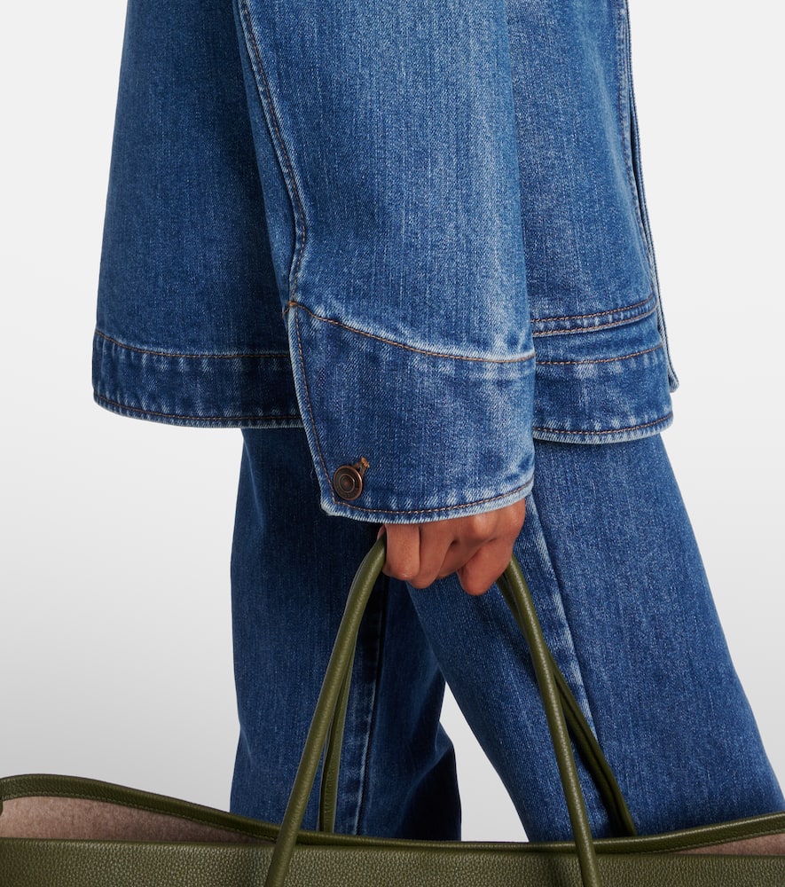 Loro Piana Dean Corduroy-trimmed Denim Jacket In Blue