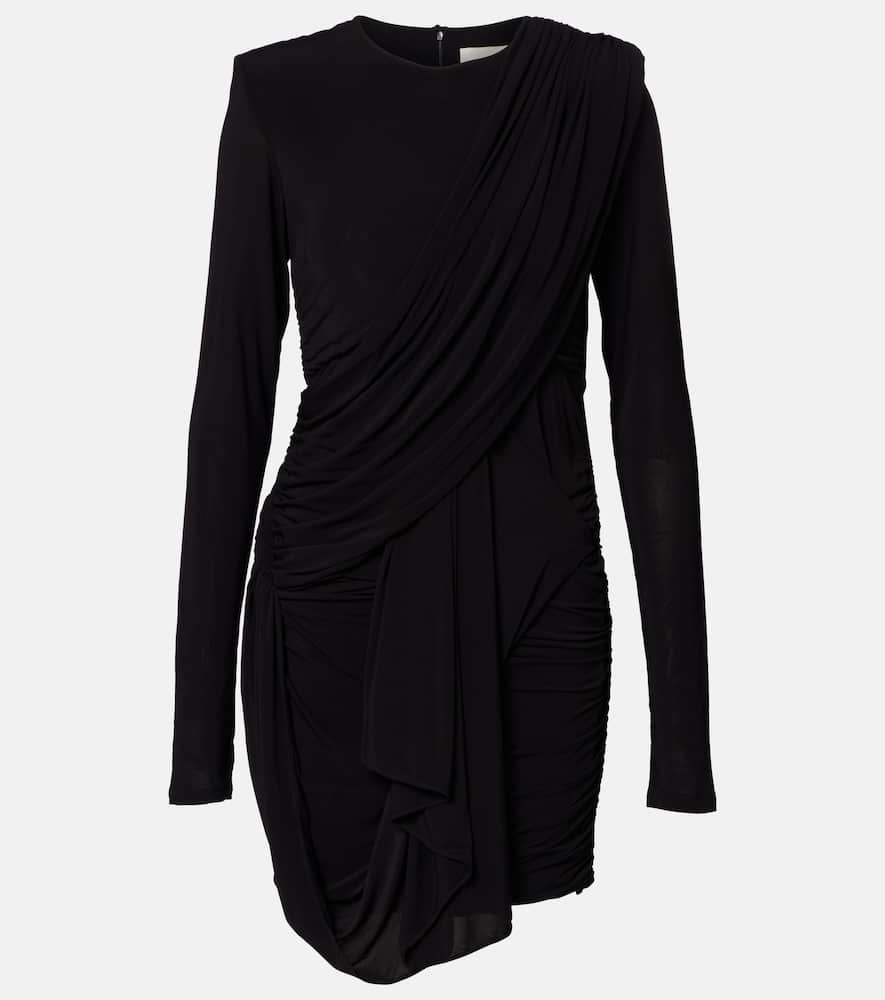 Georgia draped gathered jersey minidress