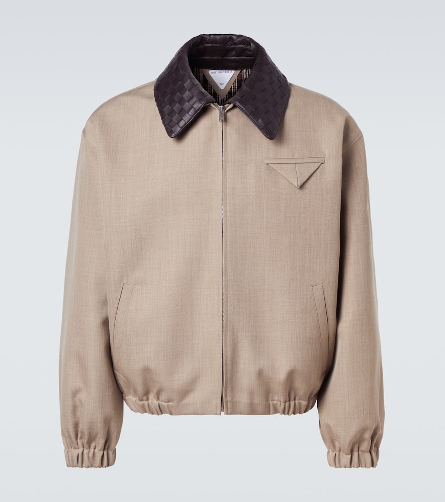 Bottega Veneta Intrecciato Wool Blouson In Neutral