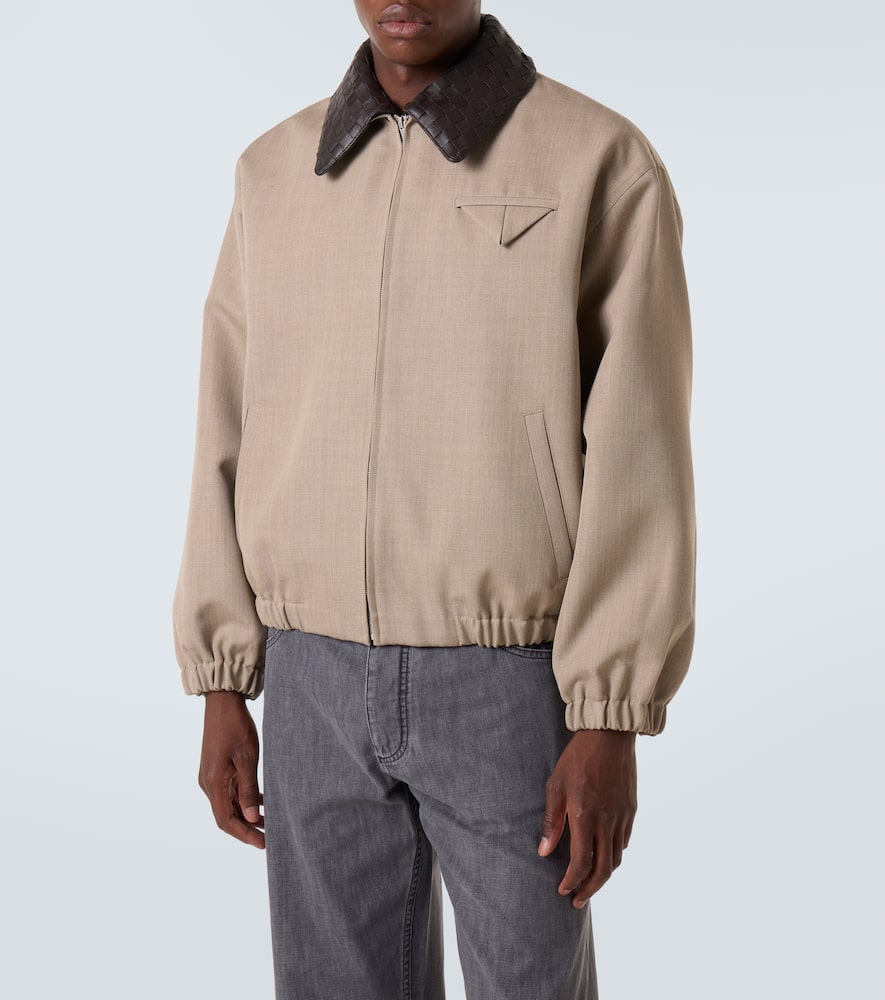 Bottega Veneta Intrecciato Wool Blouson In Neutral