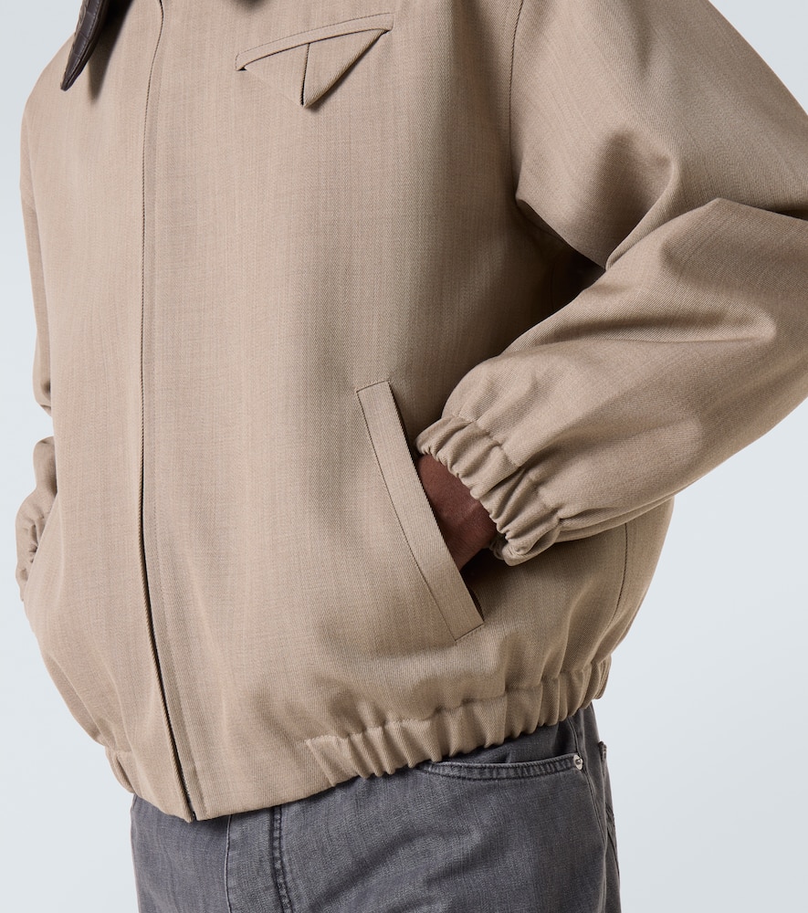 Bottega Veneta Intrecciato Wool Blouson In Neutral