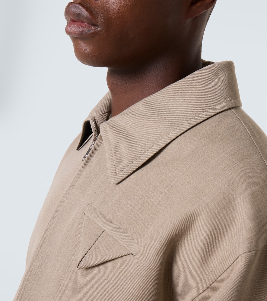 Bottega Veneta Intrecciato Wool Blouson In Neutral