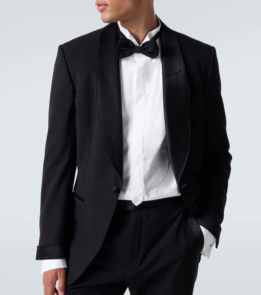 Dries Van Noten Oversized Cotton Poplin Tuxedo Shirt In Neutral
