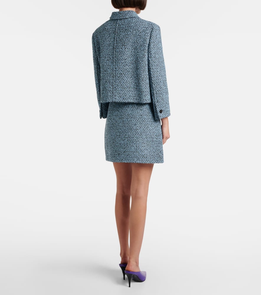 Gucci Cotton And Wool-blend Tweed Miniskirt In Brown