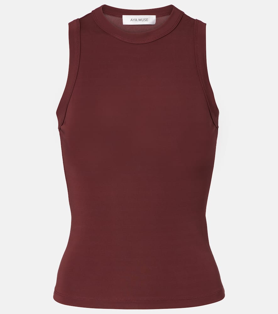 Aya Muse Jersey Tank Top In Burgundy