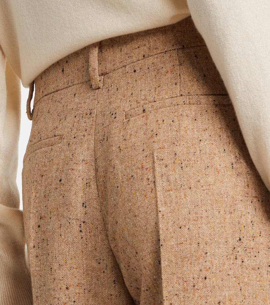 Valentino High-rise Virgin Wool Wide-leg Pants In Brown