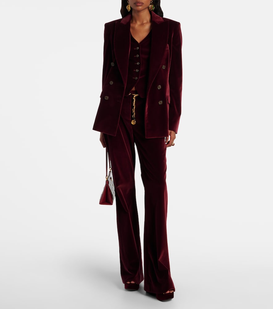 Etro Mid-rise cotton velvet flared pants