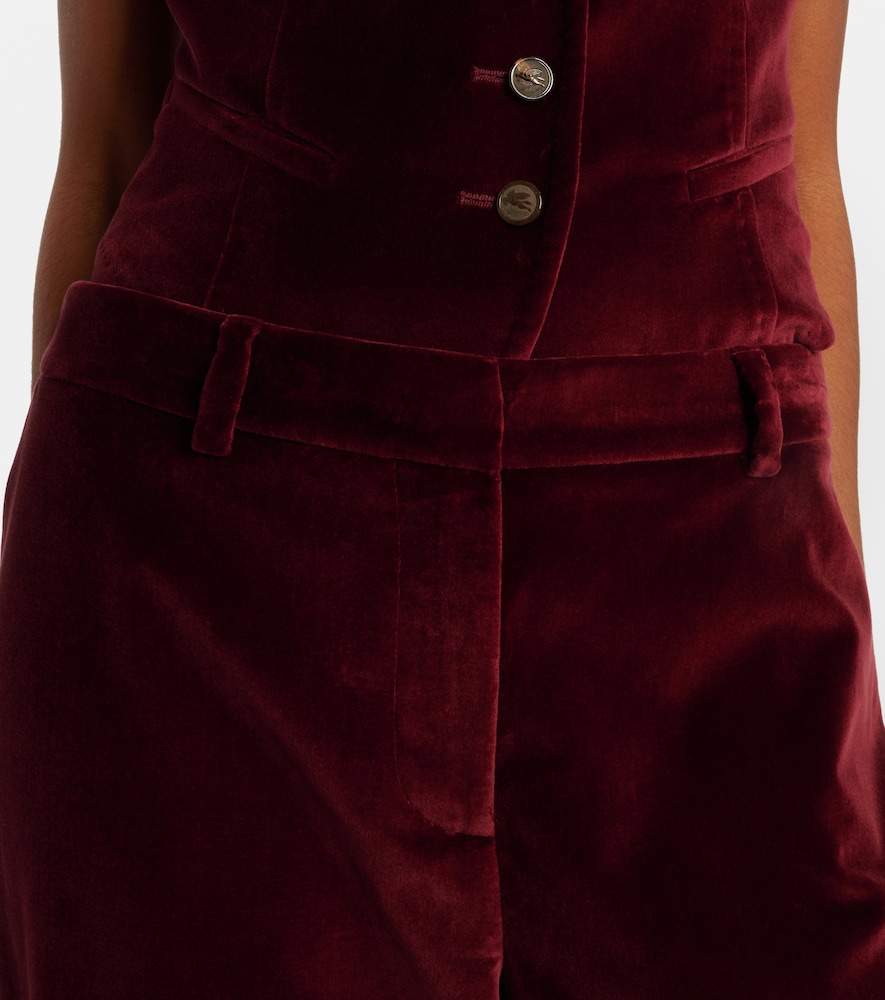  Etro Etro Mid-rise Cotton Velvet Flared Pants 