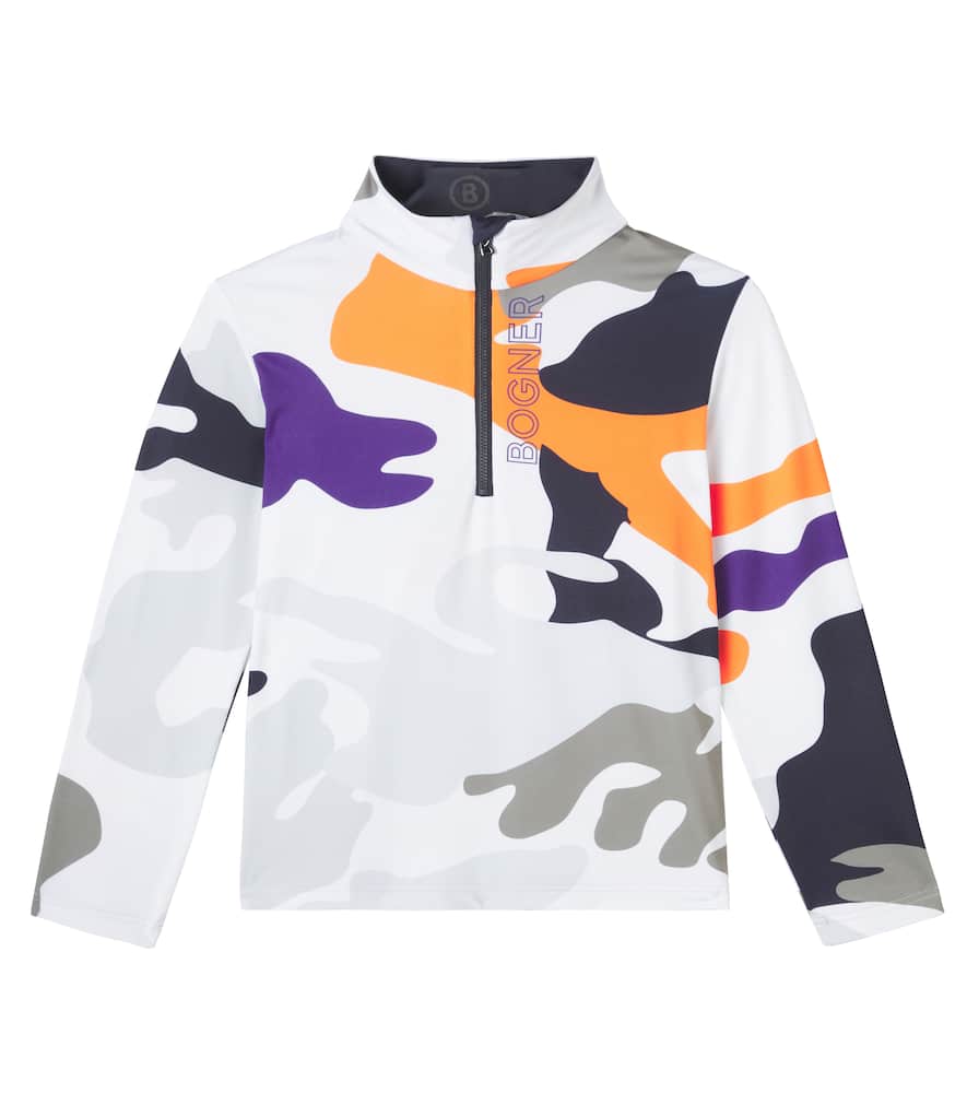 Bogner Chris Logo Camouflage Half-zip Top In Multi