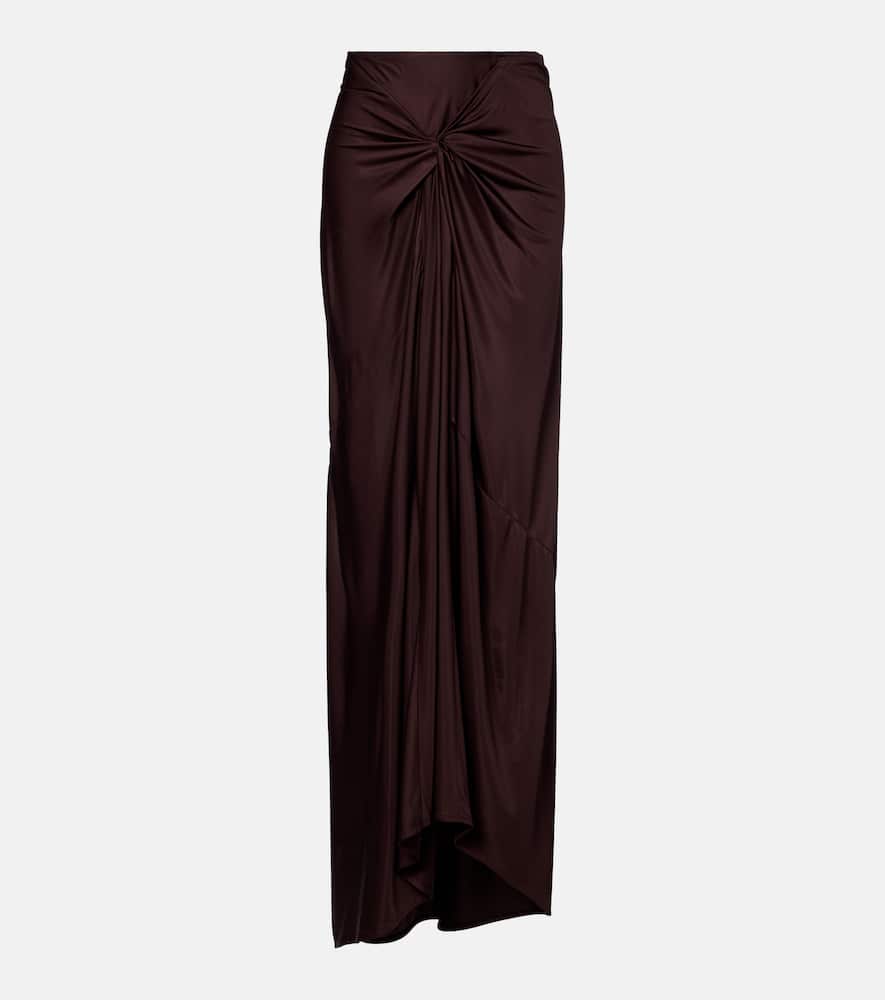 Dries Van Noten Draped Maxi Skirt In Brown